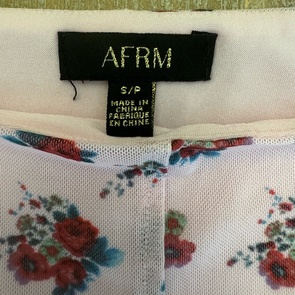 AFRM Pink Flower Print Top Small - Picture 3 of 3